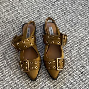 Steve Madden Gold Buckle Flats